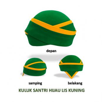 Peci Kuluk Santri Hijau Lis Kuning. Songkok Sorban | Pusat Songkok Terbaik Dan Berkualitas