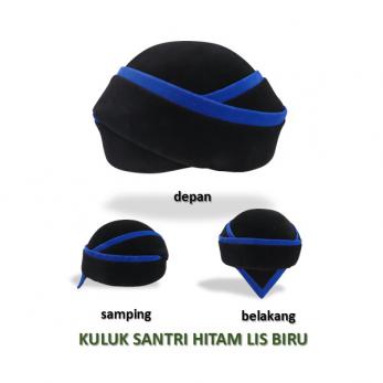 Peci Kuluk Santri Hitam Lis Biru. Songkok Sorban | Pusat Songkok Terbaik Dan Berkualitas