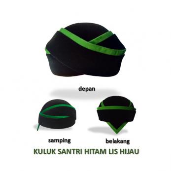 Peci Kuluk Santri Hitam Lis Hijau. Songkok Sorban | Pusat Songkok Terbaik Dan Berkualitas