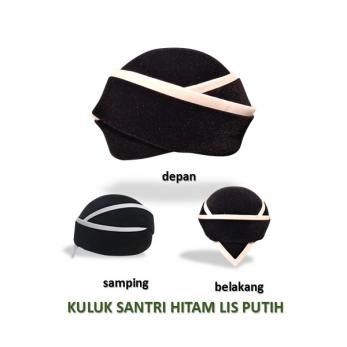 Peci Kuluk Santri Hitam Lis Putih. Songkok Sorban | Pusat Songkok Terbaik Dan Berkualitas